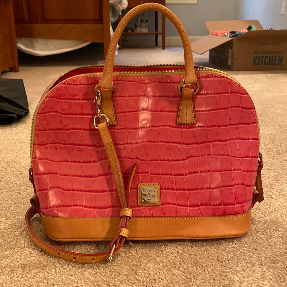 Dooney & Burke Pink Crocodile Purse with Matching Coinpurse
